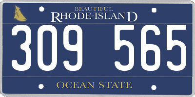 RI license plate 309565