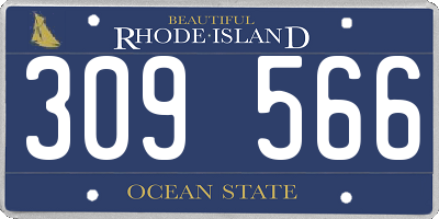 RI license plate 309566