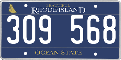 RI license plate 309568