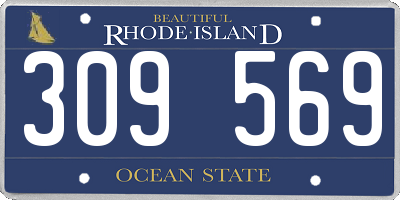 RI license plate 309569