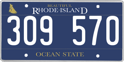 RI license plate 309570