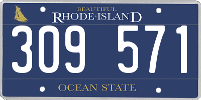 RI license plate 309571
