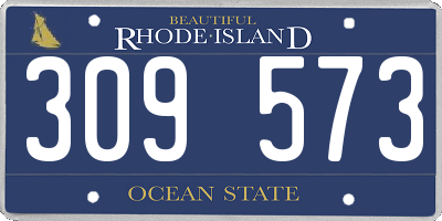 RI license plate 309573