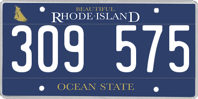 RI license plate 309575