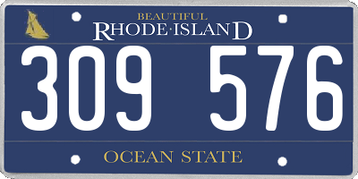 RI license plate 309576