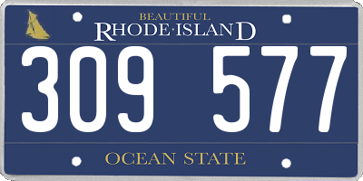 RI license plate 309577
