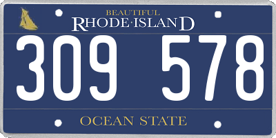 RI license plate 309578