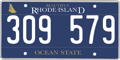 RI license plate 309579