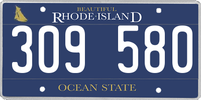 RI license plate 309580