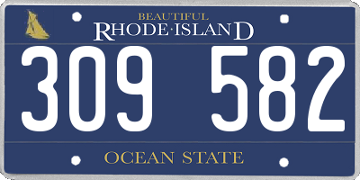 RI license plate 309582