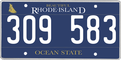 RI license plate 309583