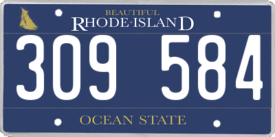 RI license plate 309584
