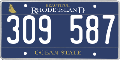RI license plate 309587