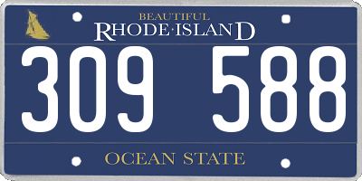 RI license plate 309588