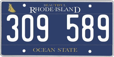 RI license plate 309589