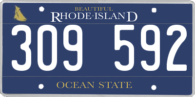 RI license plate 309592
