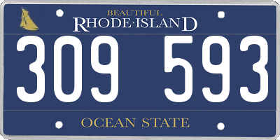 RI license plate 309593