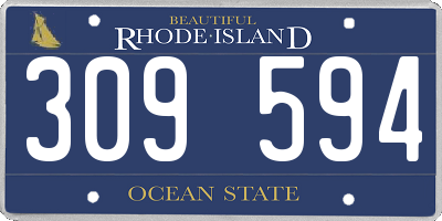 RI license plate 309594