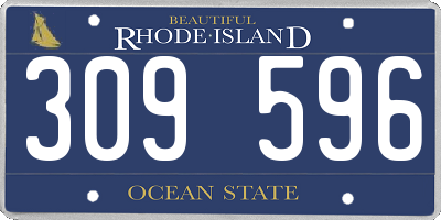 RI license plate 309596
