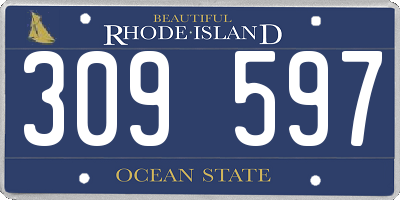 RI license plate 309597