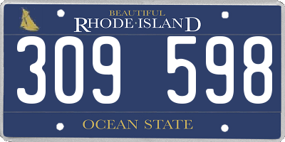 RI license plate 309598
