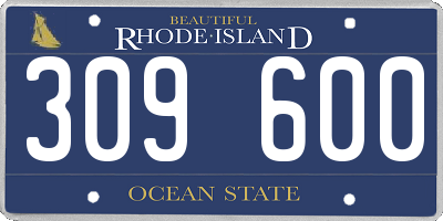 RI license plate 309600