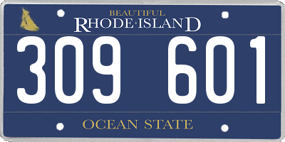 RI license plate 309601