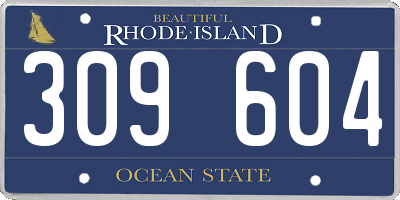 RI license plate 309604