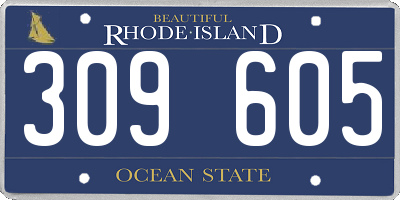RI license plate 309605
