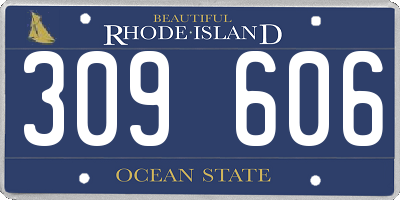 RI license plate 309606