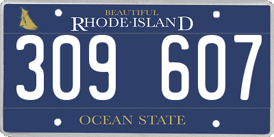 RI license plate 309607