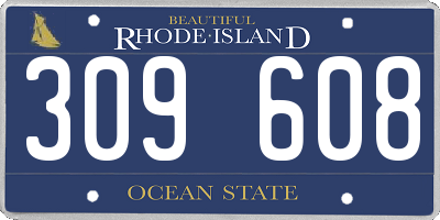 RI license plate 309608