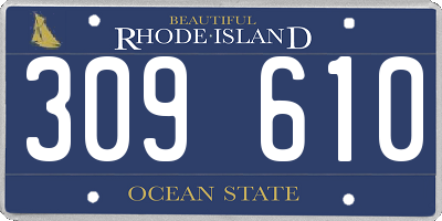 RI license plate 309610