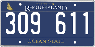 RI license plate 309611
