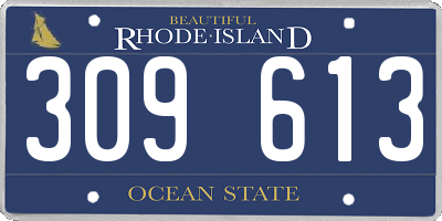 RI license plate 309613