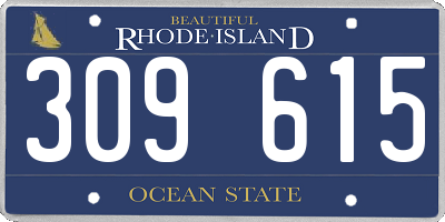 RI license plate 309615