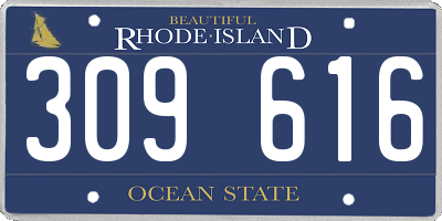 RI license plate 309616