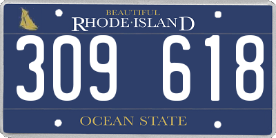 RI license plate 309618