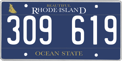 RI license plate 309619