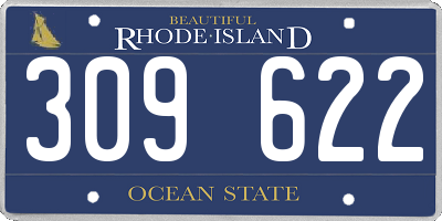 RI license plate 309622
