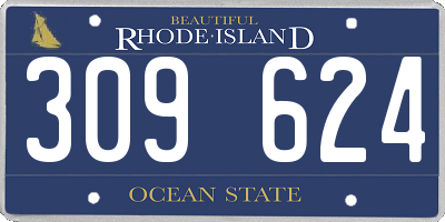 RI license plate 309624