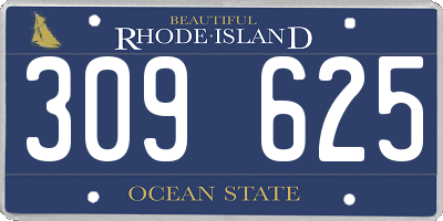 RI license plate 309625