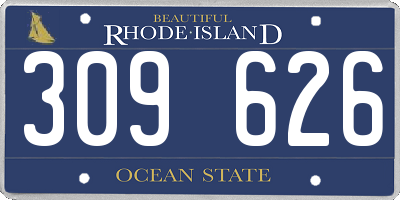 RI license plate 309626