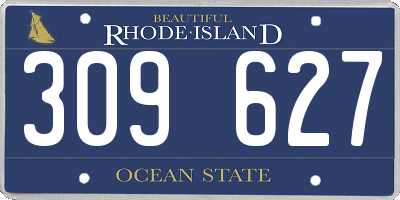 RI license plate 309627