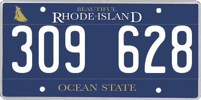 RI license plate 309628