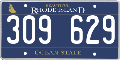 RI license plate 309629
