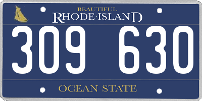 RI license plate 309630