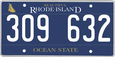 RI license plate 309632