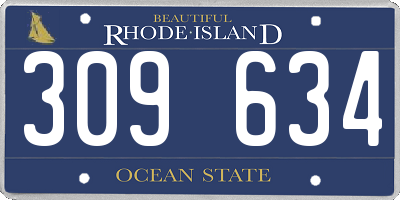 RI license plate 309634