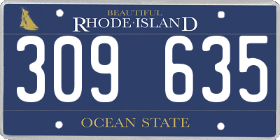 RI license plate 309635
